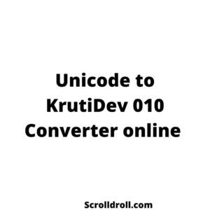 Unicode to KrutiDev 010